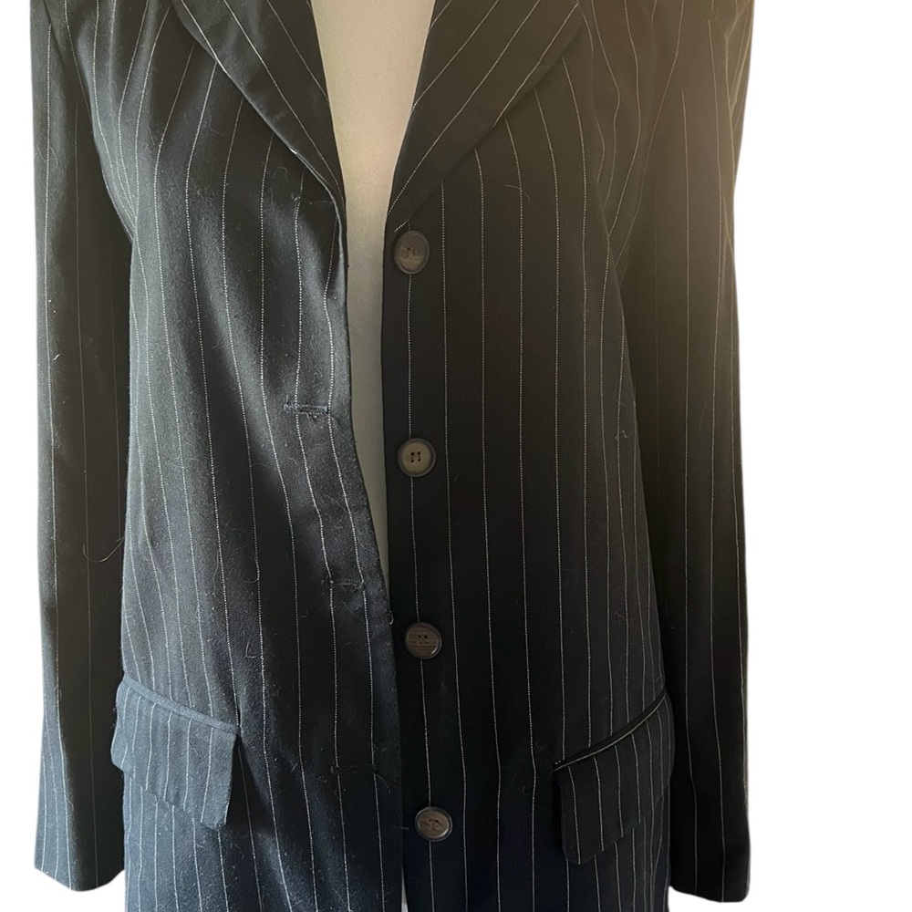 Vintage 90s Necessary Objects Navy Pinstripe 3-Piece Suit – Size 3
